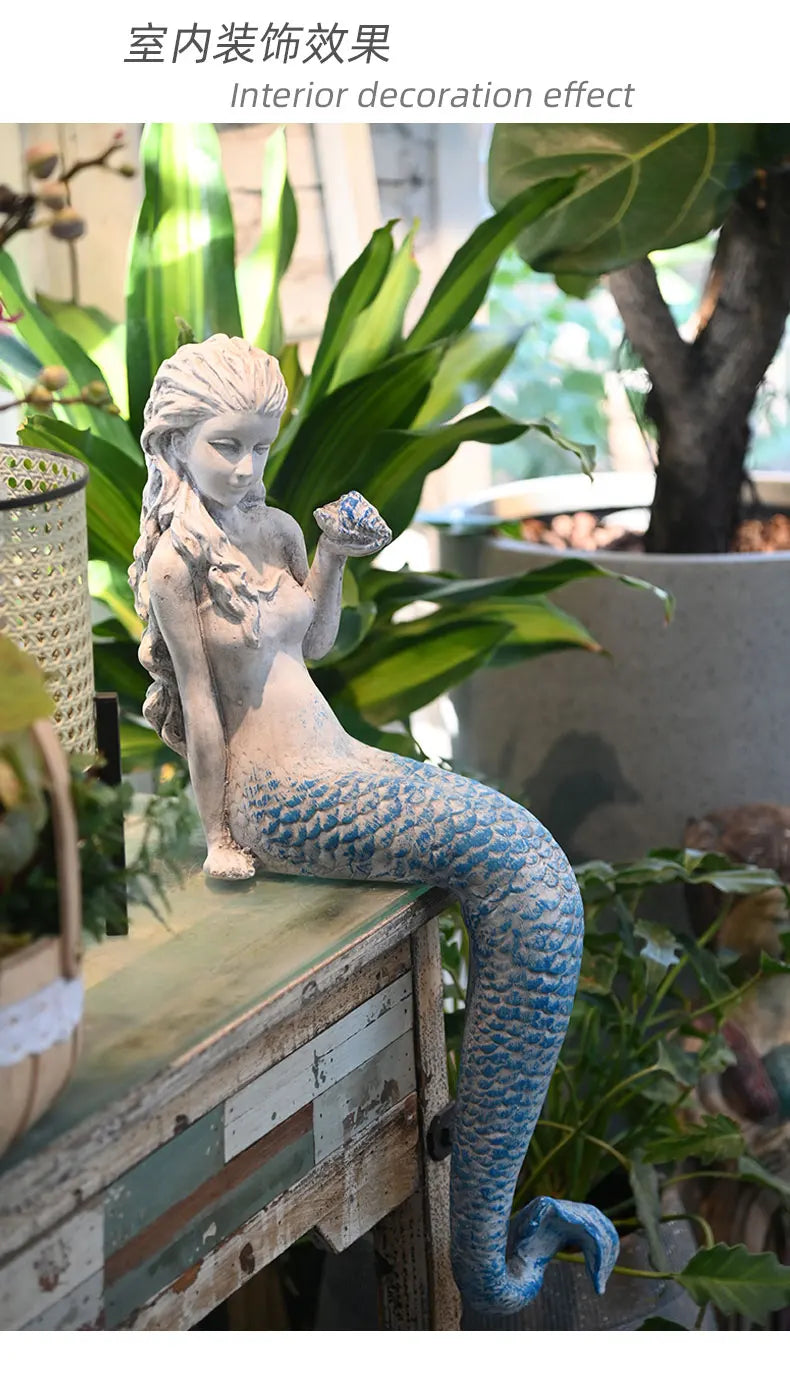 Resin Mermaid Garden Decoration – Outdoor Summer Accent - candletown.net