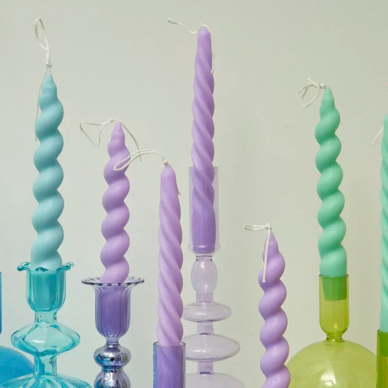 2pc Spiral Scented Dinner Taper Candles - candletown.net