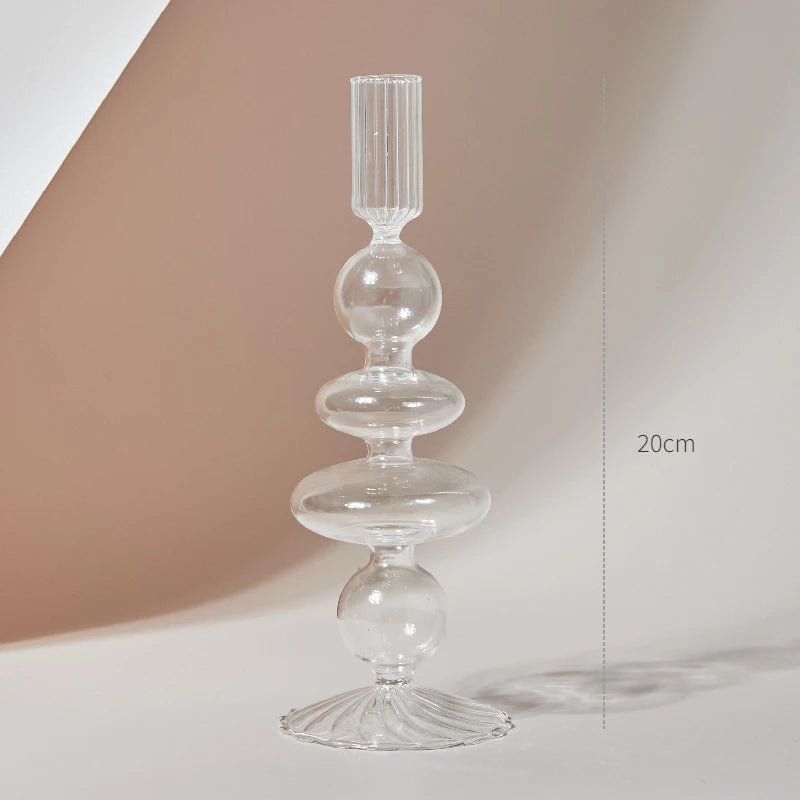 Modern Glass Candle Holder – Nordic Clear Design - candletown.net