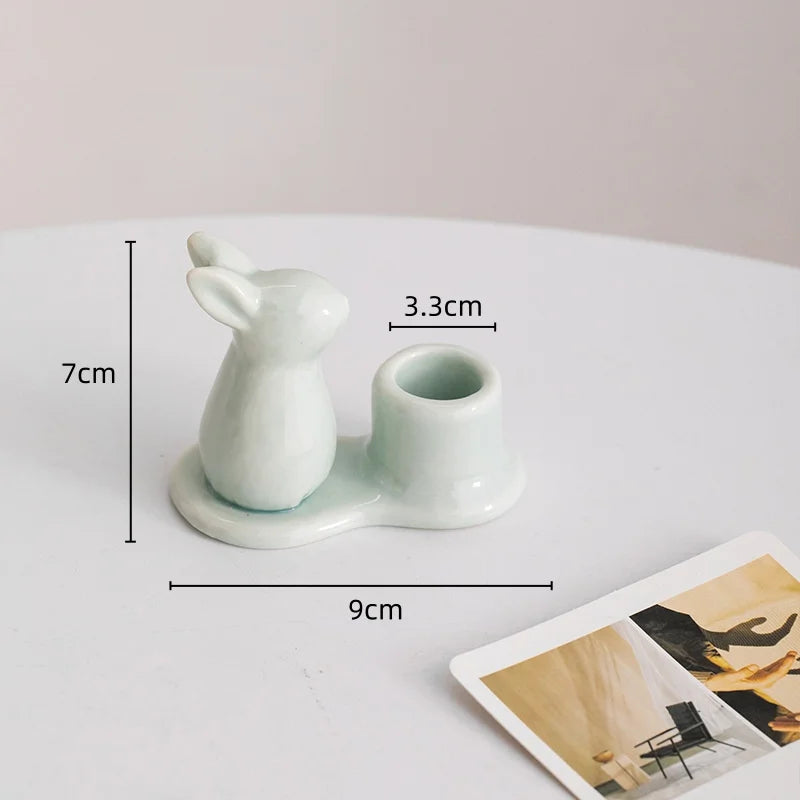 Creative Ceramic Bunny Candle Holder – A Delightful Accent for Your Home - candletown.net