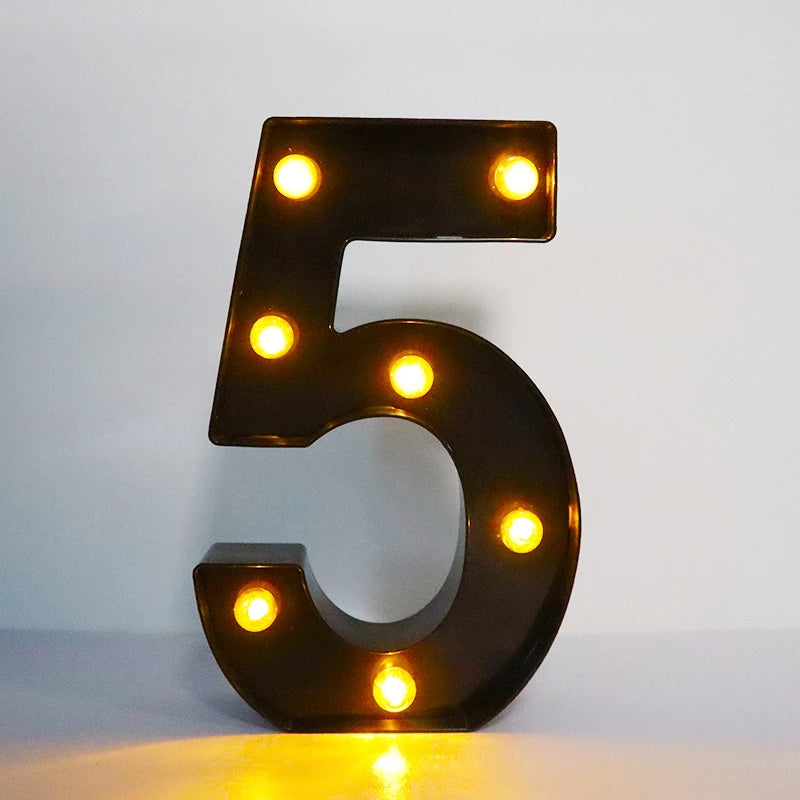 22cm LED Alphabet and Number Lights – Black Letter Decor - candletown.net