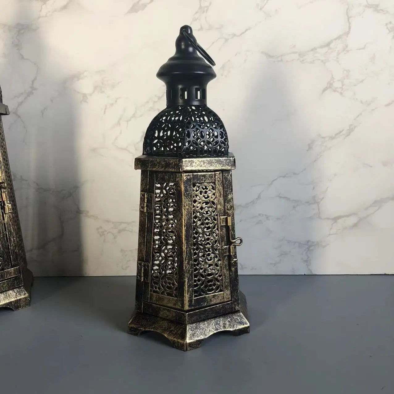 Rustic Vintage Metal Candle Lantern – Nordic & Farmhouse Decor