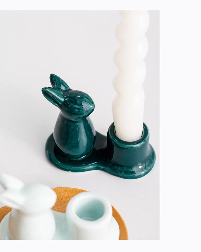 Creative Ceramic Bunny Candle Holder – A Delightful Accent for Your Home - candletown.net