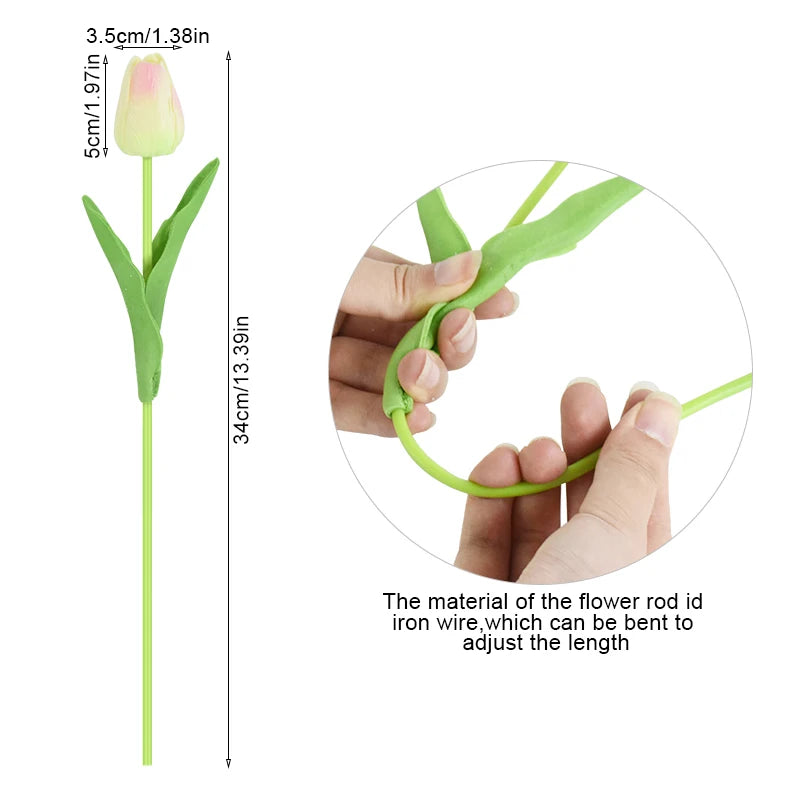 10pcs Tulip Artificial Flowers – Lifelike & Elegant Decor - candletown.net