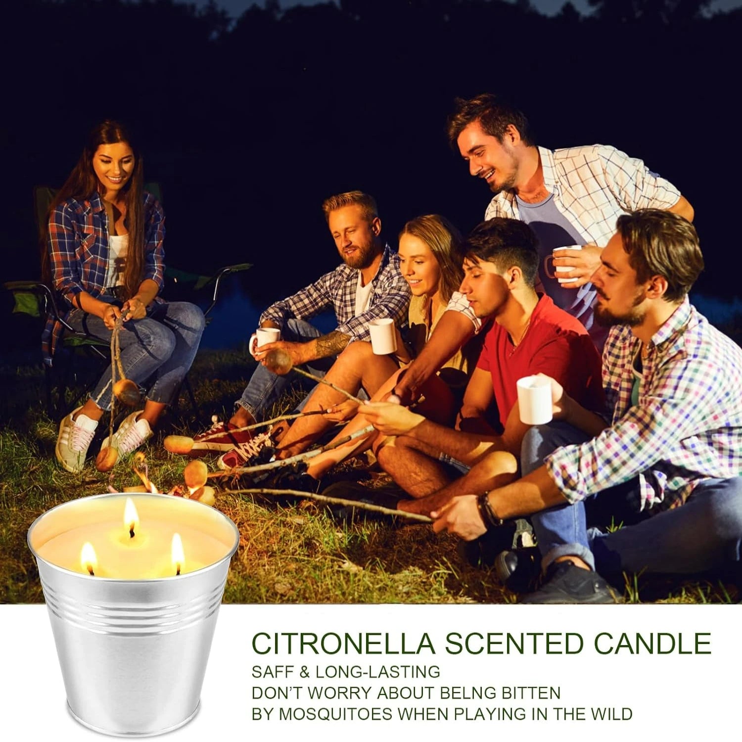 3-Wick Citronella Bucket Candles (2 x 17oz) – Outdoor Mosquito Protection - candletown.net