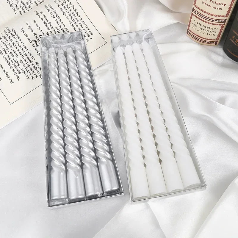 4pcs Set - Spiral Shaped Wax Candles
