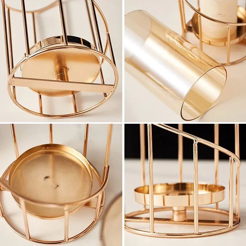 Gold Metal Candle Holder