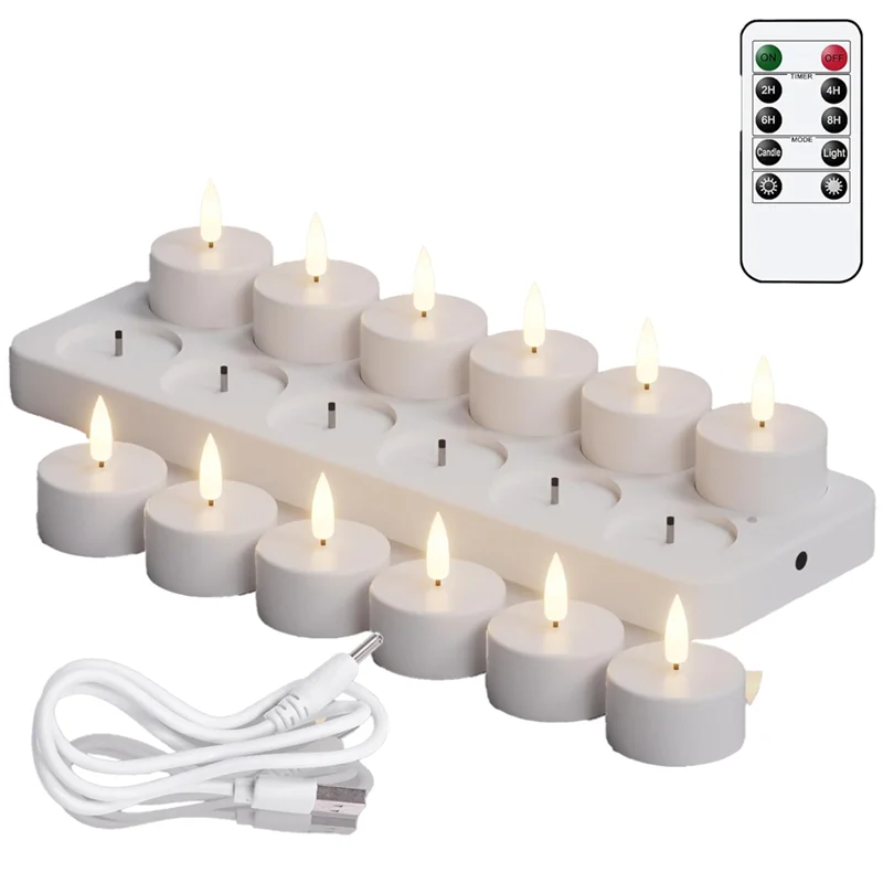 Rechargeable Flameless LED Tea Lights with Remote - candletown.net