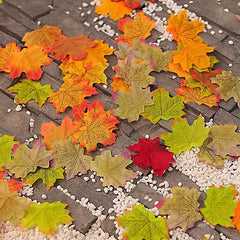 Artificial Maple Leaves – Halloween Decoration Set (50–200pcs) - candletown.net