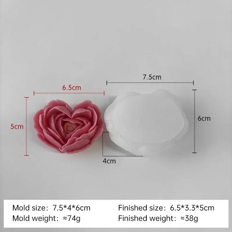 Heart Rose Silicone Mold for DIY Candle Making - candletown.net