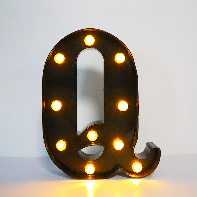 22cm LED Alphabet and Number Lights – Black Letter Decor - candletown.net