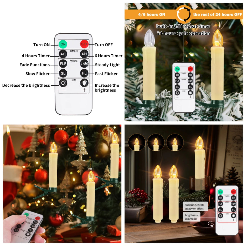 Flameless LED Taper Candles for Christmas Tree - candletown.net