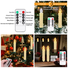 Flameless LED Taper Candles for Christmas Tree - candletown.net