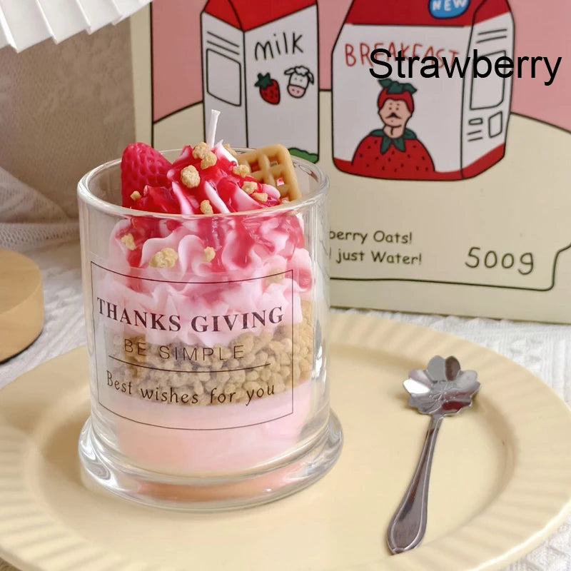 Dessert Cup Scented Candle – Faux Cake Design