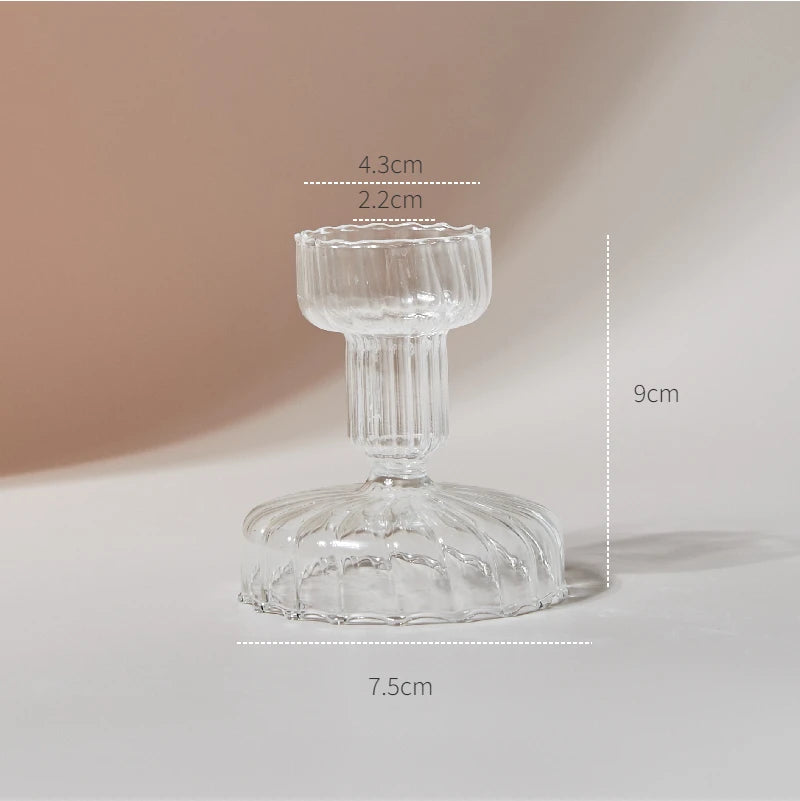 Modern Glass Candle Holder – Nordic Clear Design - candletown.net