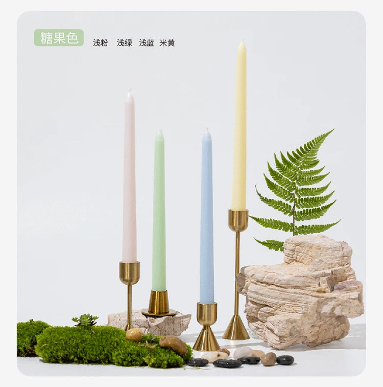 4pcs Colored Taper Candles – Elegant Long Dinner Set - candletown.net