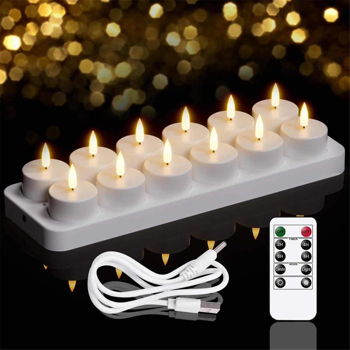 Rechargeable Flameless LED Tea Lights with Remote - candletown.net