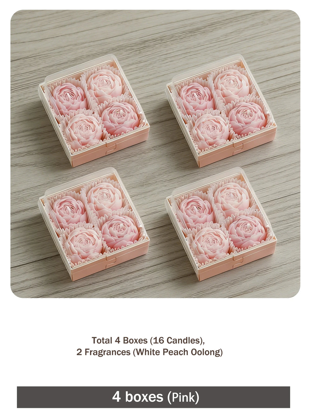 Rose Flower Shaped Soy Wax Candles – Set of 4 - candletown.net