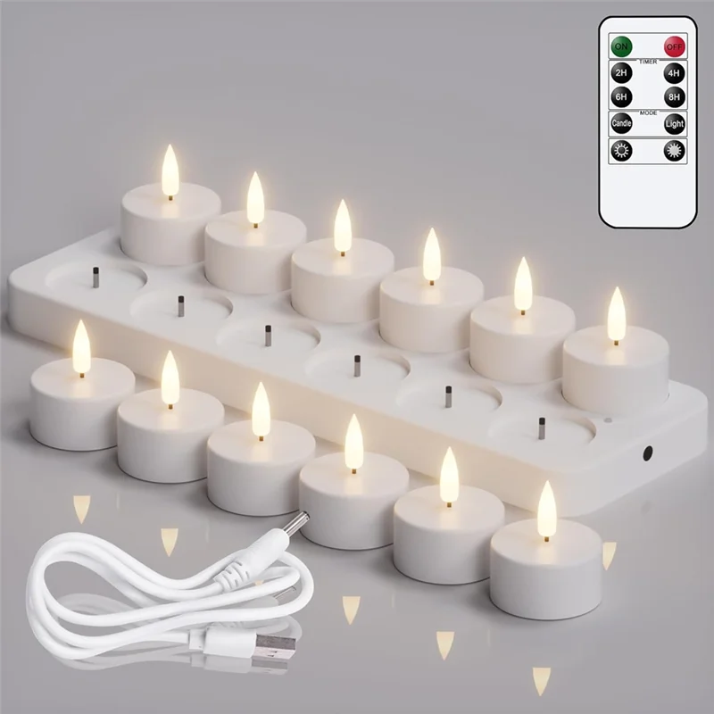 Rechargeable Flameless LED Tea Lights with Remote - candletown.net