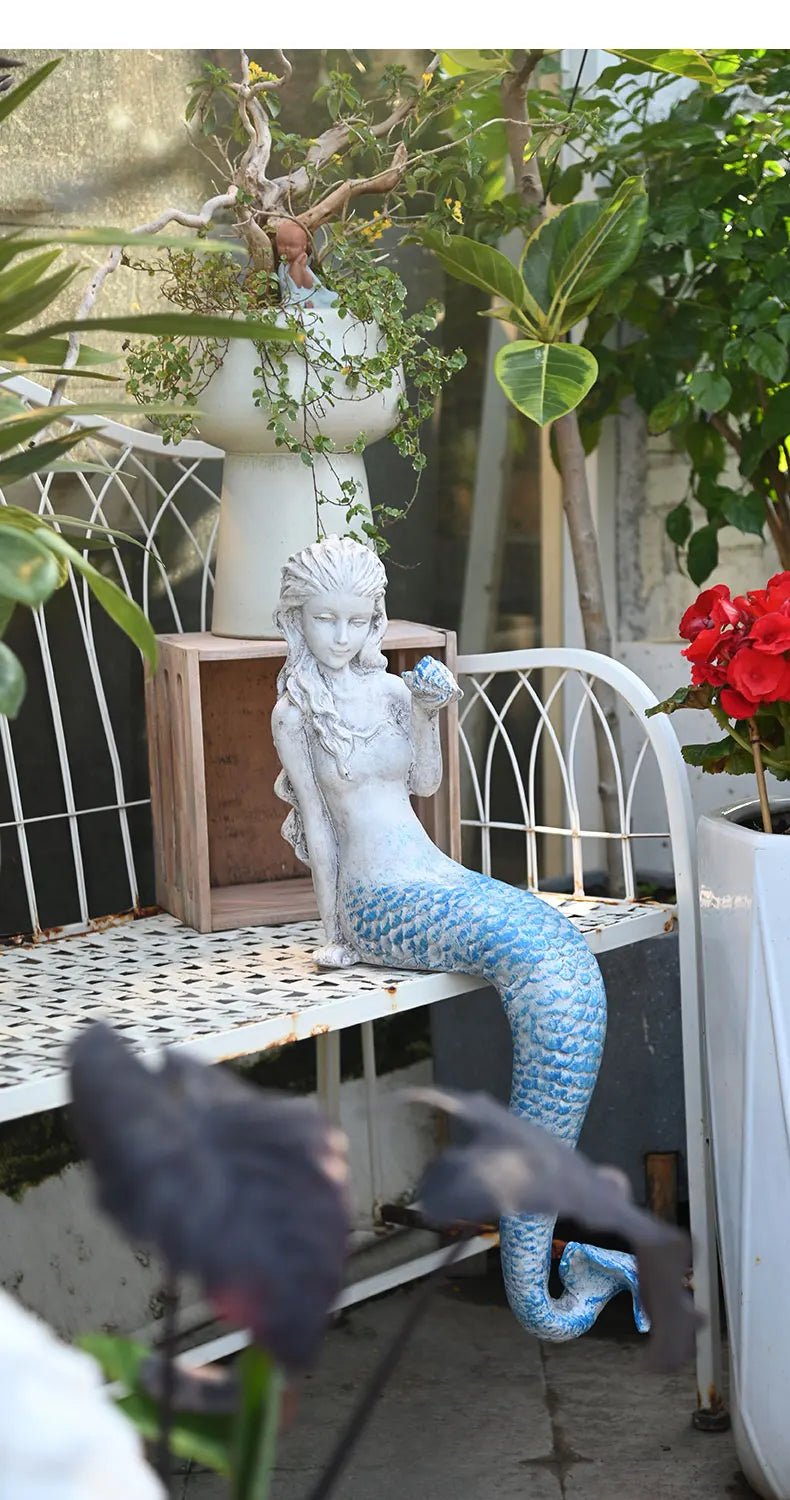 Resin Mermaid Garden Decoration – Outdoor Summer Accent - candletown.net