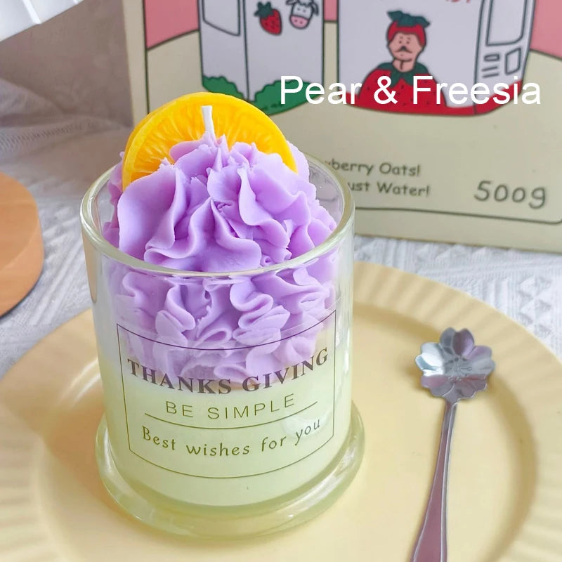 Dessert Cup Scented Candle – Faux Cake Design