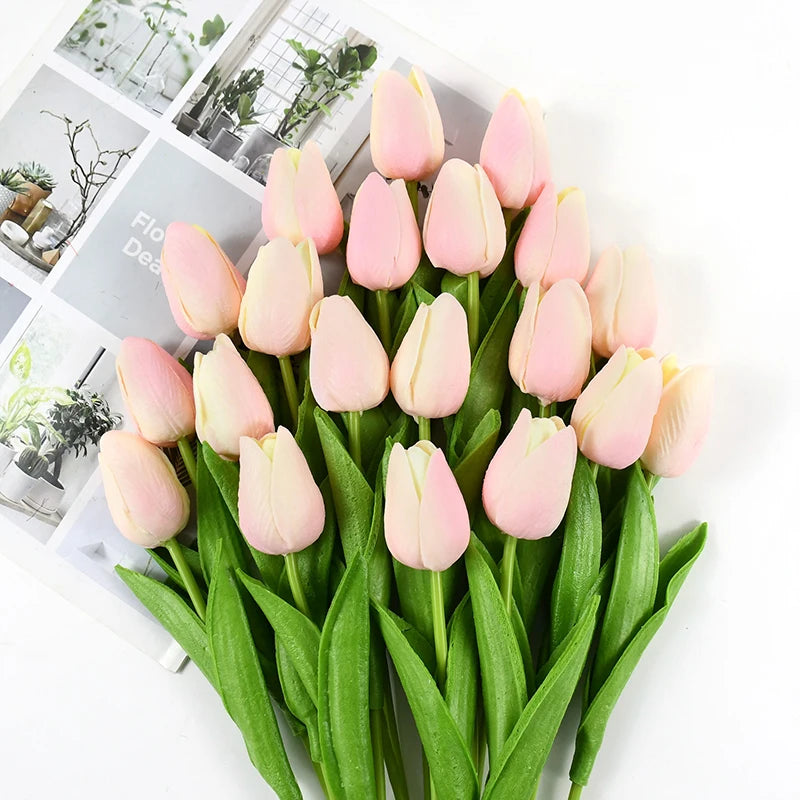 10pcs Tulip Artificial Flowers – Lifelike & Elegant Decor - candletown.net