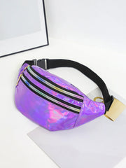 Holographic fanny pack on a white background