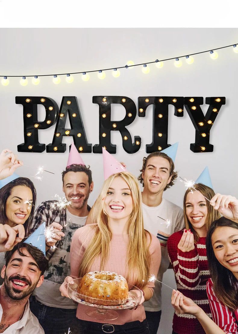 22cm LED Alphabet and Number Lights – Black Letter Decor - candletown.net