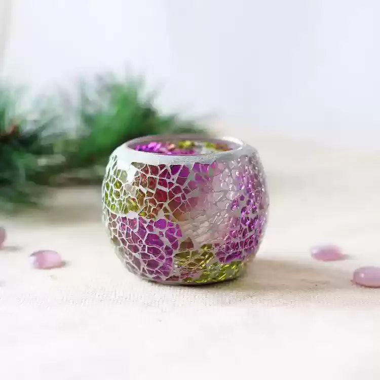 Moroccan Mosaic Glass Candlestick – Votive Candle Holder - candletown.net