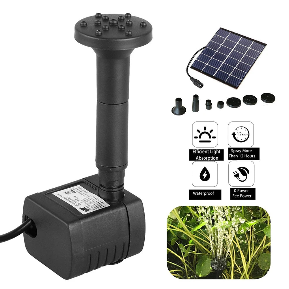 Solar Fountain with 6 Nozzles – Floating Pump for Garden & Yard - candletown.net
