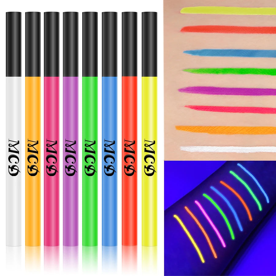 UV Neon Face & Body Paint Pen – 8 Fluorescent Colors - candletown.net
