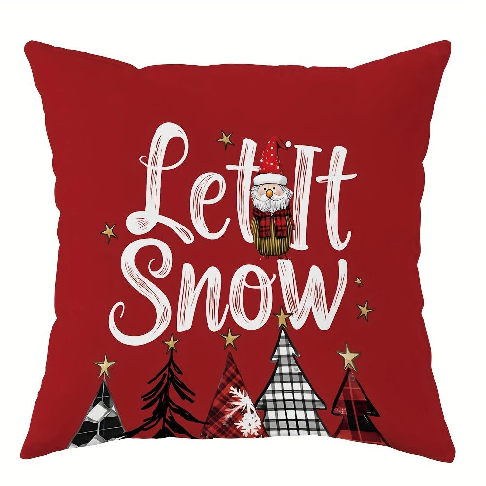 Christmas Decoration Pillowcase – Santa & Christmas Tree Design