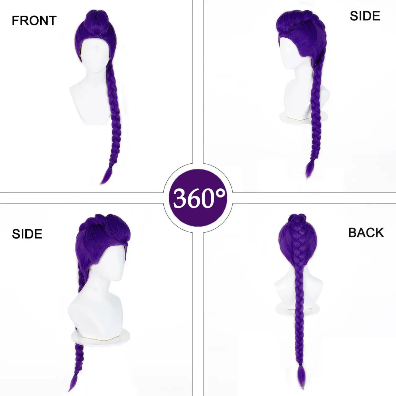 Purple Braided Clip-In Ponytail Wig – Cosplay Hair - candletown.net