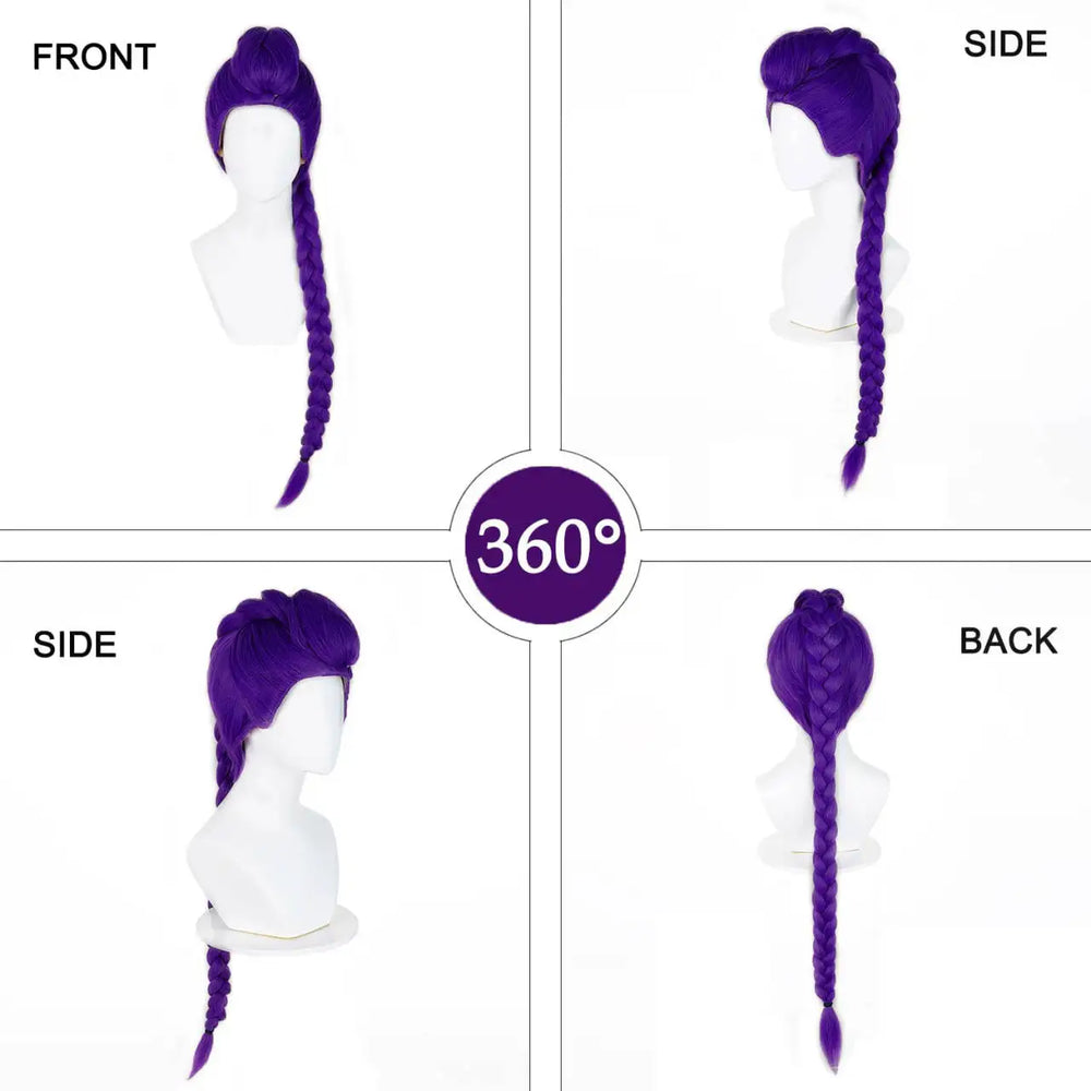 Purple Braided Clip-In Ponytail Wig – Cosplay Hair - candletown.net