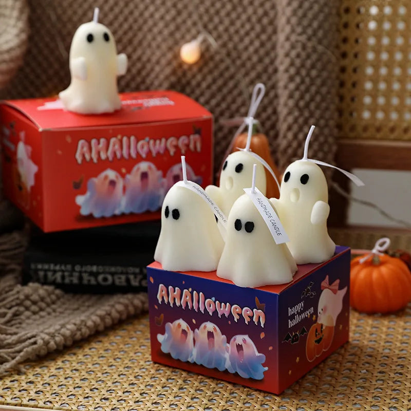 6-Piece Halloween Ghost Candle Set – Soy & Beeswax Aromatherapy - candletown.net