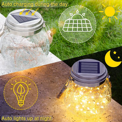 Solar Powered Cracked Glass Jar Lamp - candletown.net