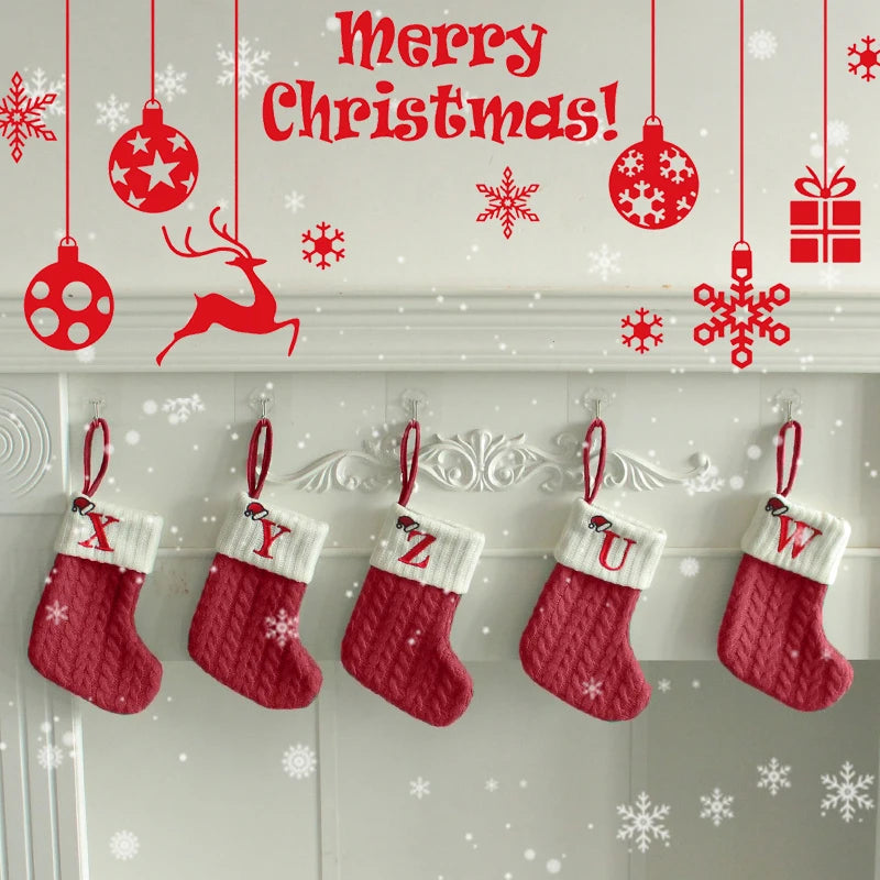 Christmas Knitted Stocking with Letter Design