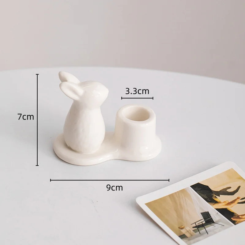 Creative Ceramic Bunny Candle Holder – A Delightful Accent for Your Home - candletown.net