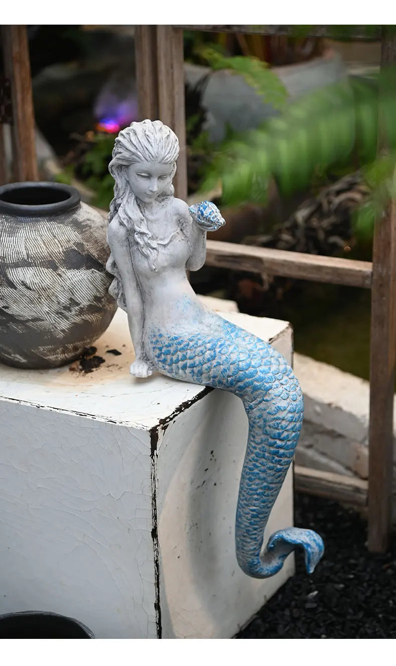 Resin Mermaid Garden Decoration – Outdoor Summer Accent - candletown.net