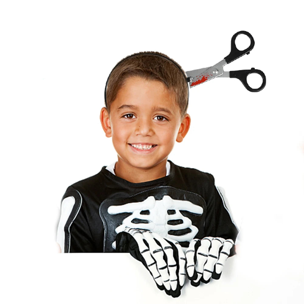 Halloween Horror Headbands – Fake Knife, Axe & Scissors Props for Costume Parties - candletown.net