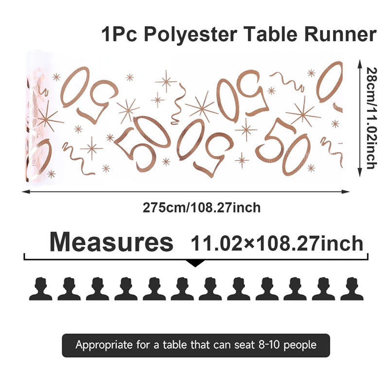 Birthday Table Runner – Gold, Silver & Black - candletown.net