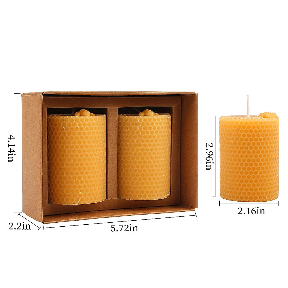 Beeswax Honeycomb Pillar Candle - candletown.net