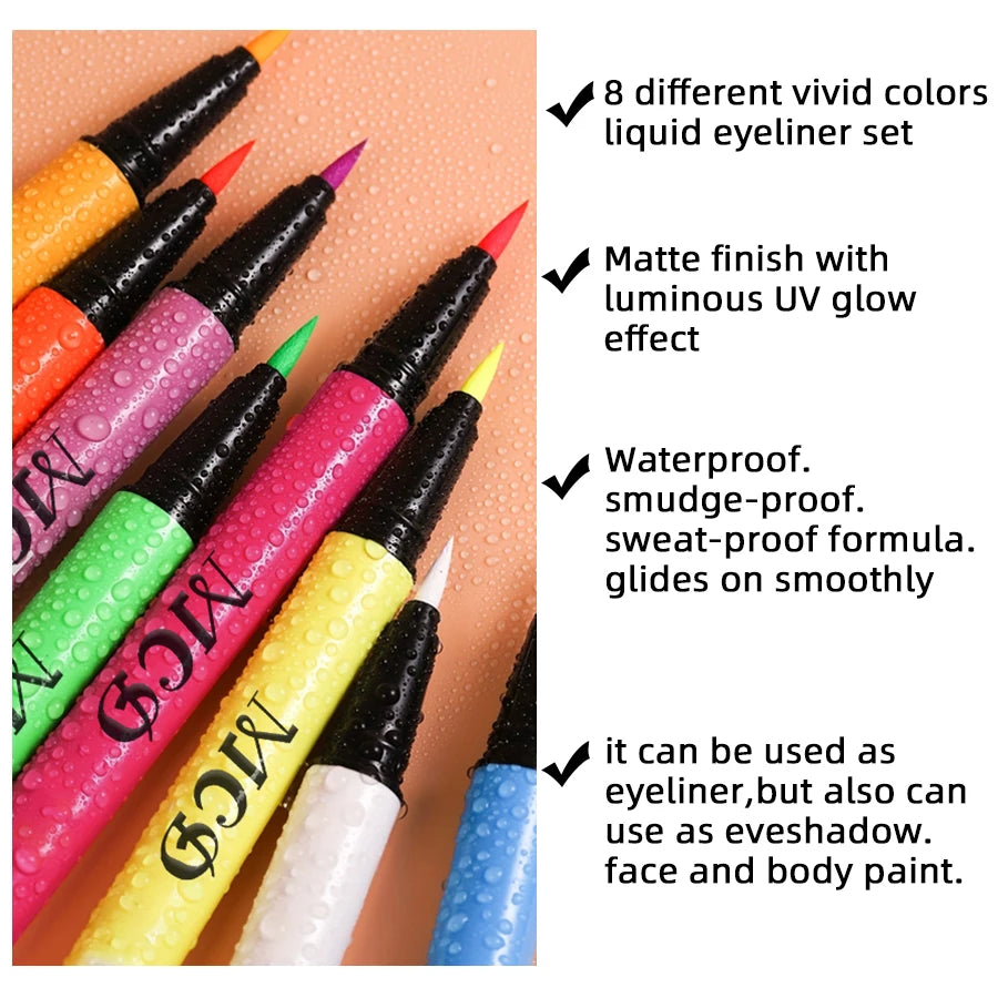 UV Neon Face & Body Paint Pen – 8 Fluorescent Colors - candletown.net