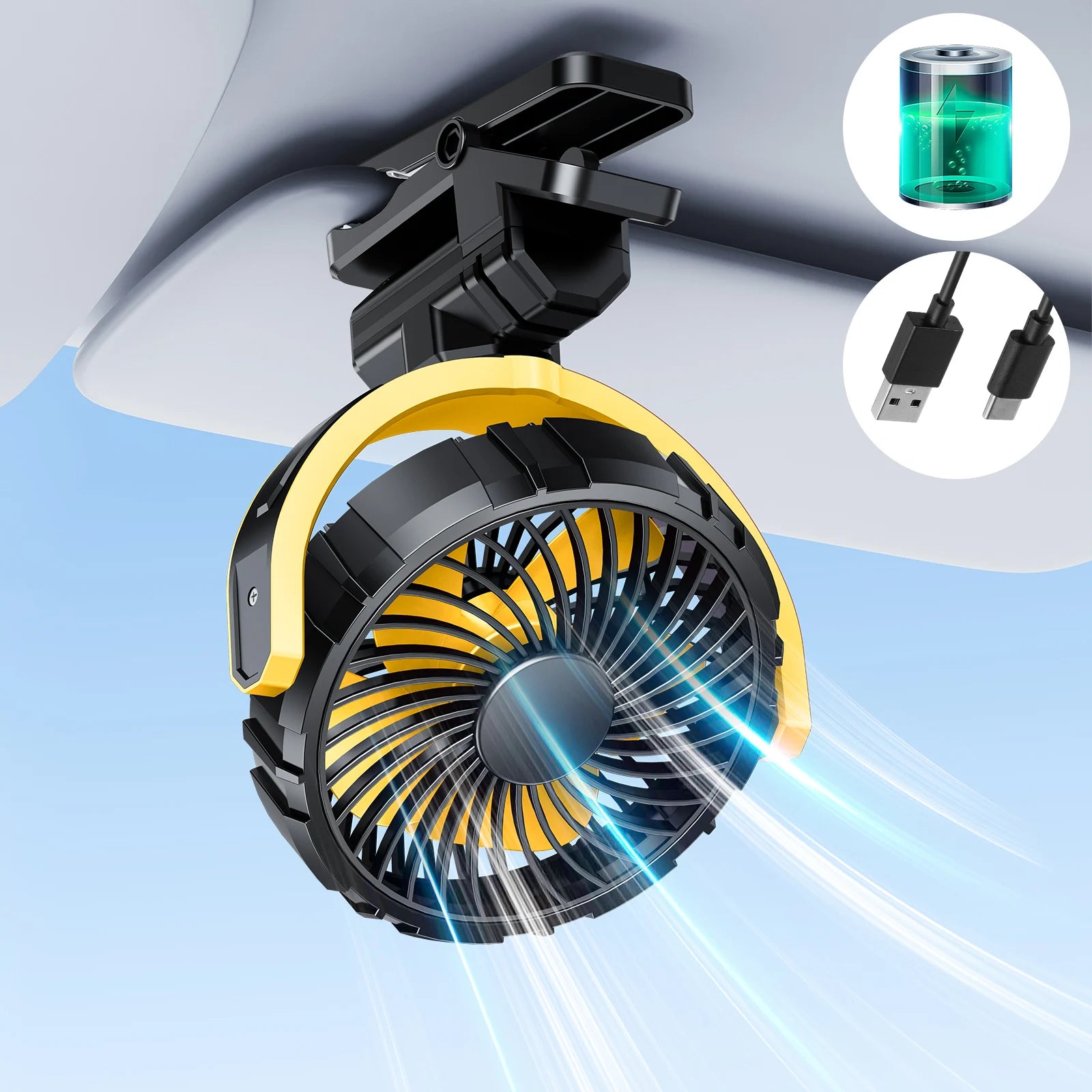Portable Clip-On Fan for Stroller, Desk & Car