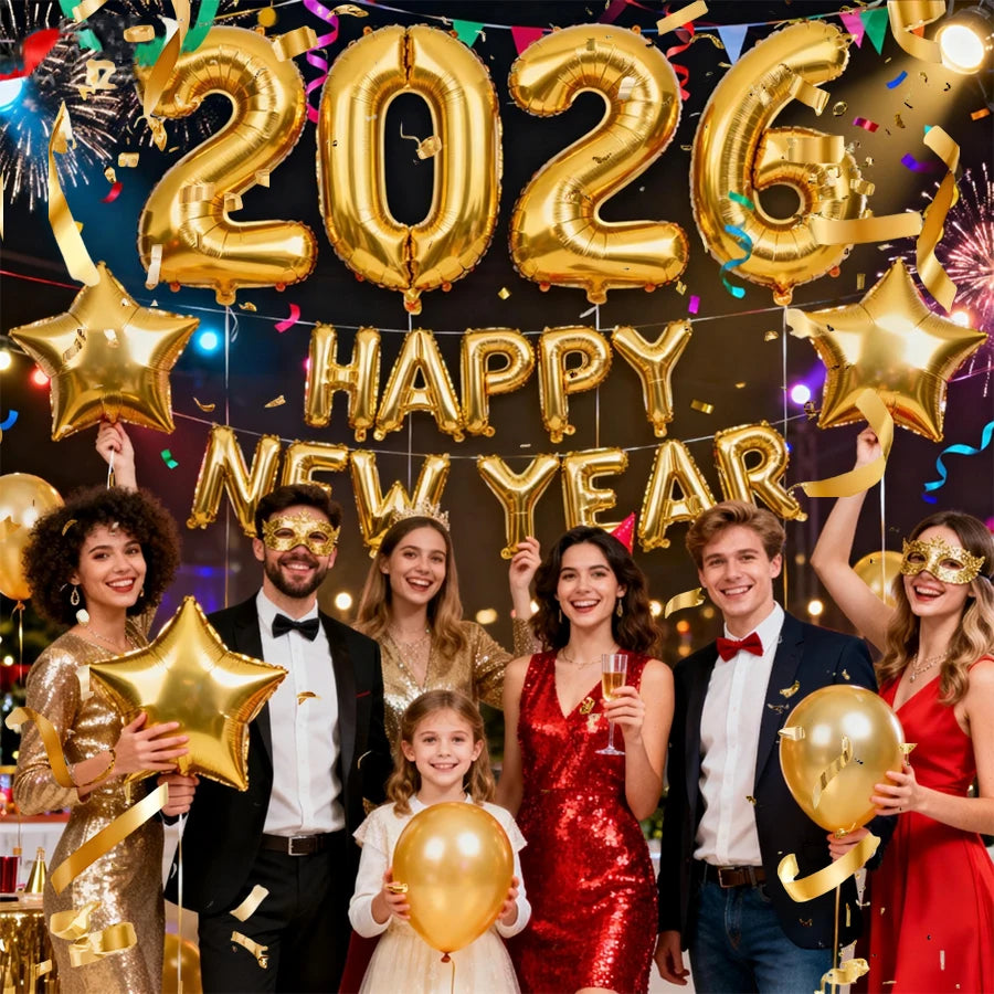23-Piece 2026 Happy New Year Balloon Set