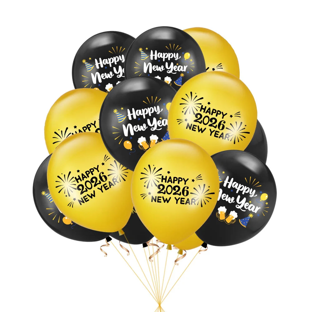 2026 New Year Latex Balloons