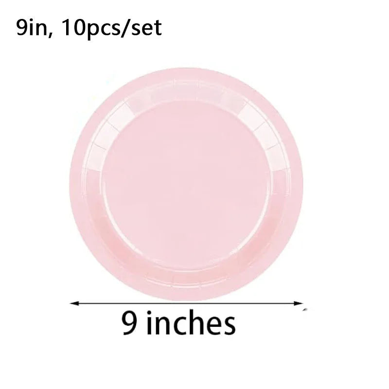 Light Pink Disposable Tableware Set - candletown.net
