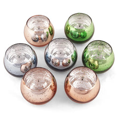 Reflective Glass Votive Candle Holders (Set of 6 or 12)
