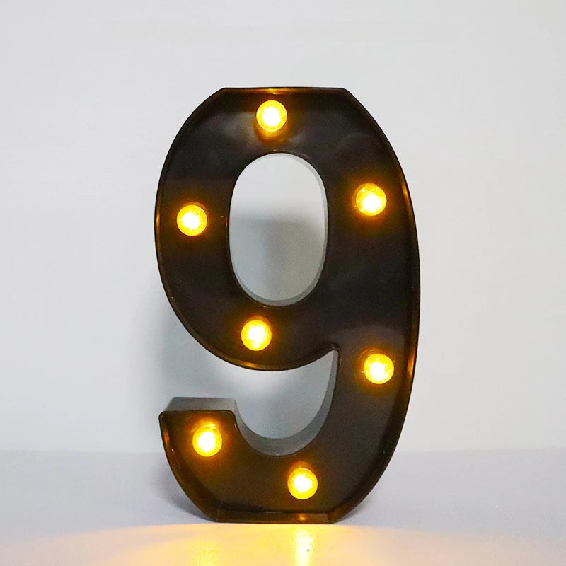 22cm LED Alphabet and Number Lights – Black Letter Decor - candletown.net