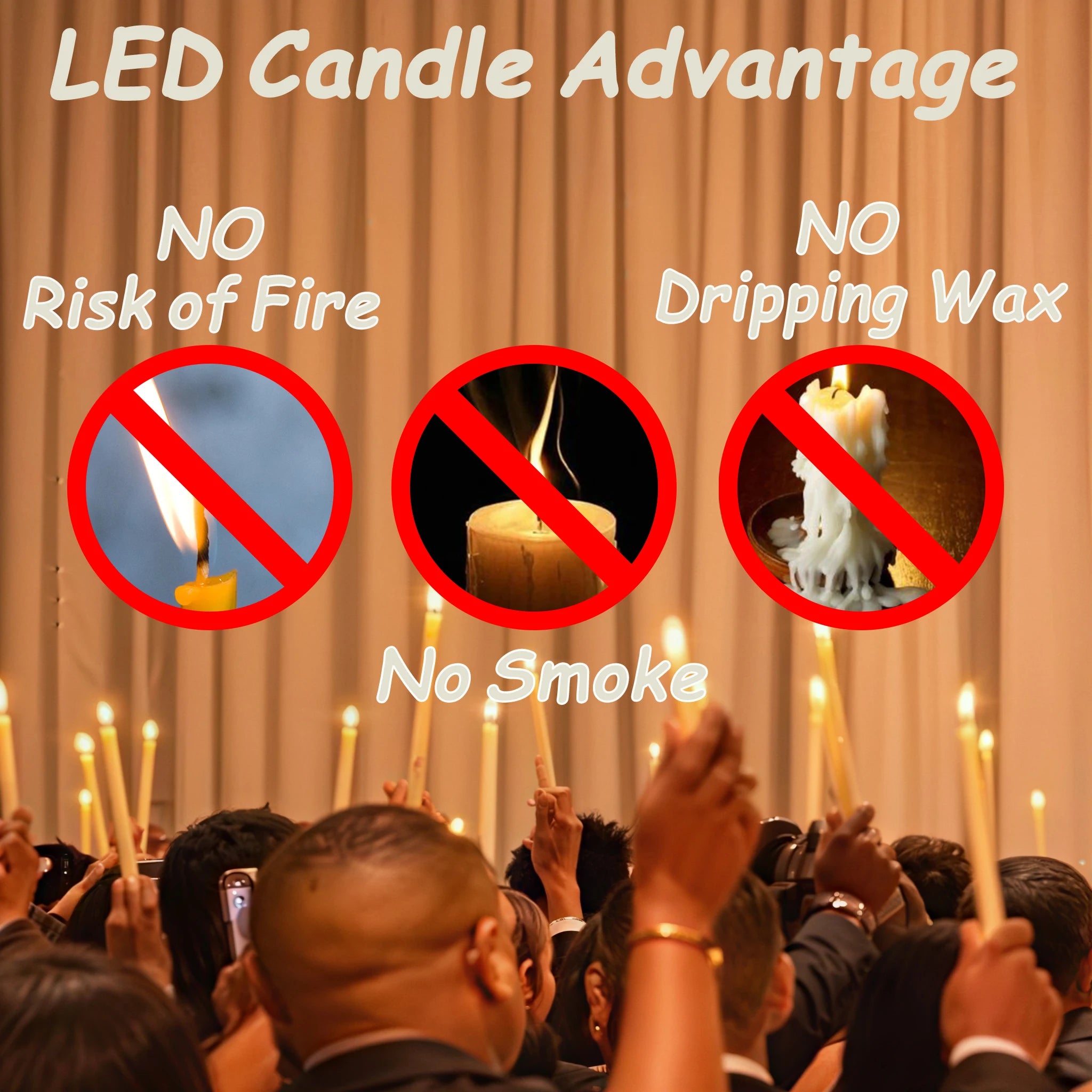 Flameless LED Taper Candles (12–300PCS) - candletown.net